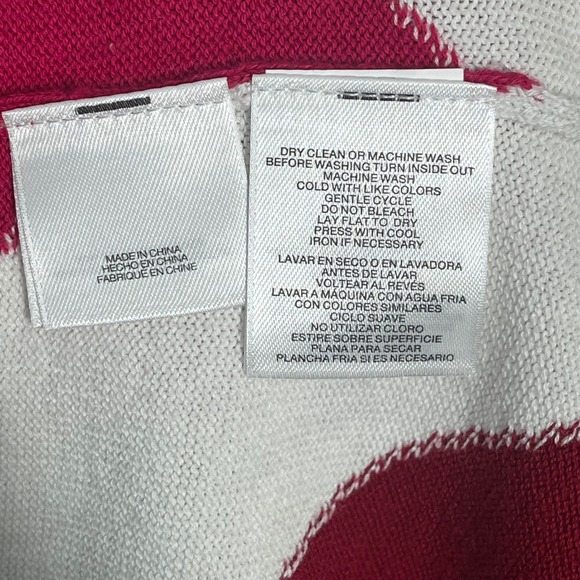 Kasper Womens Geometric Colorblock Open Front Cardigan Red Black White Small - Picture 6 of 9